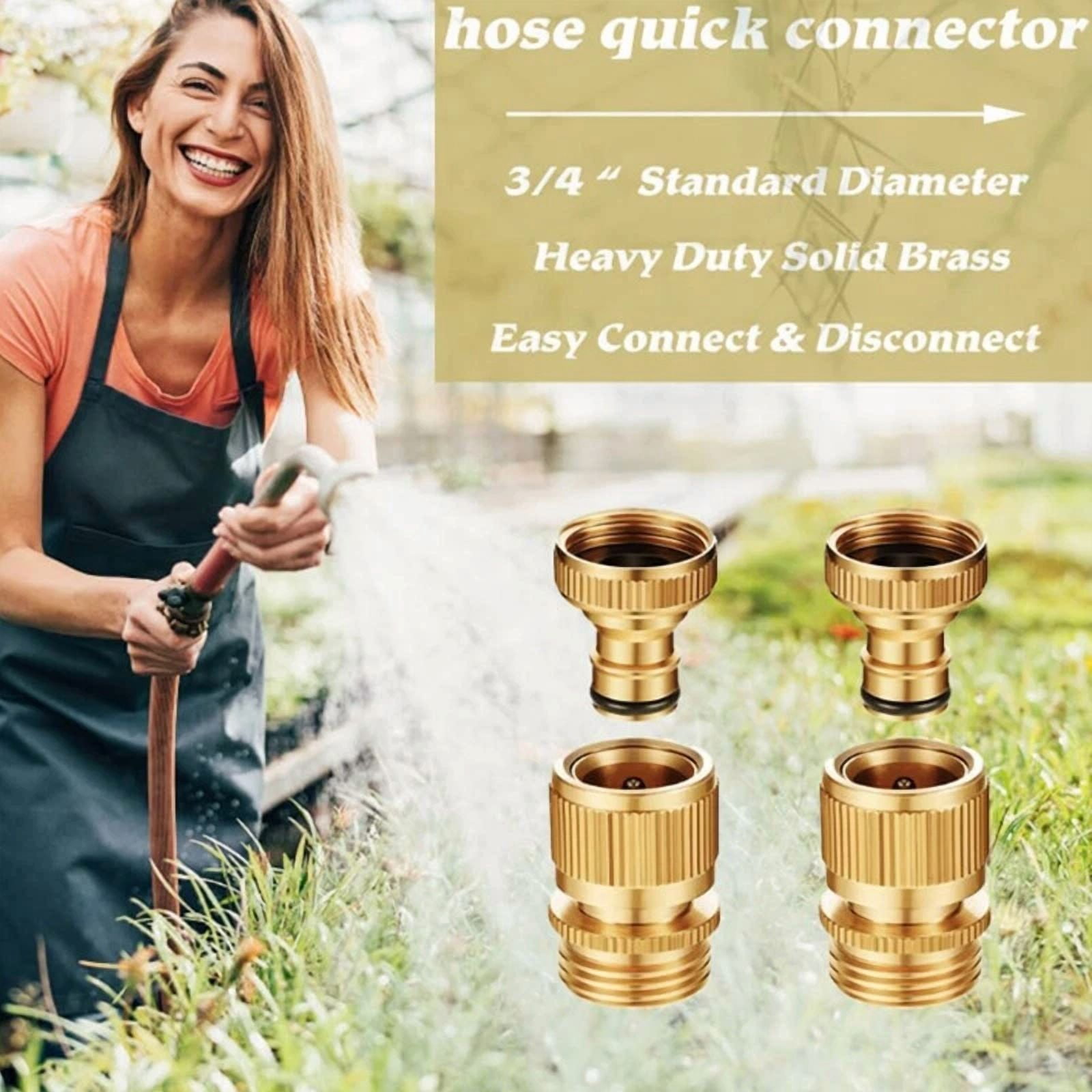 PURELY- Us 3/4" Garden Hose Quick Connect Water Hose Fit Brass Female Male Connector