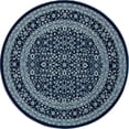 thumbnail image 2 of Art Carpet 841864107111 2 x 4 ft. Kensington Collection Microfloral Border Woven Area Rug, Navy, 2 of 4