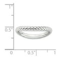 thumbnail image 2 of 2.25mm 925 Sterling Silver Textured Patterned Stackable Polished Rhodium Plate Wave Ring Size 7 Stackable Ring for Women, 2 of 2