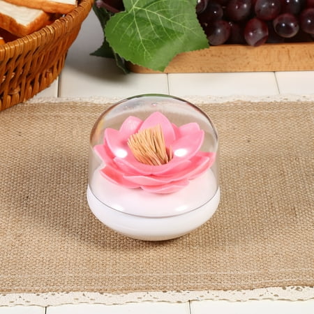 Cotton Swab Holder Toothpicks Case, Estink Lotus Stylish Q-tips Storage Container & Toothpicks Organizer (Pink)