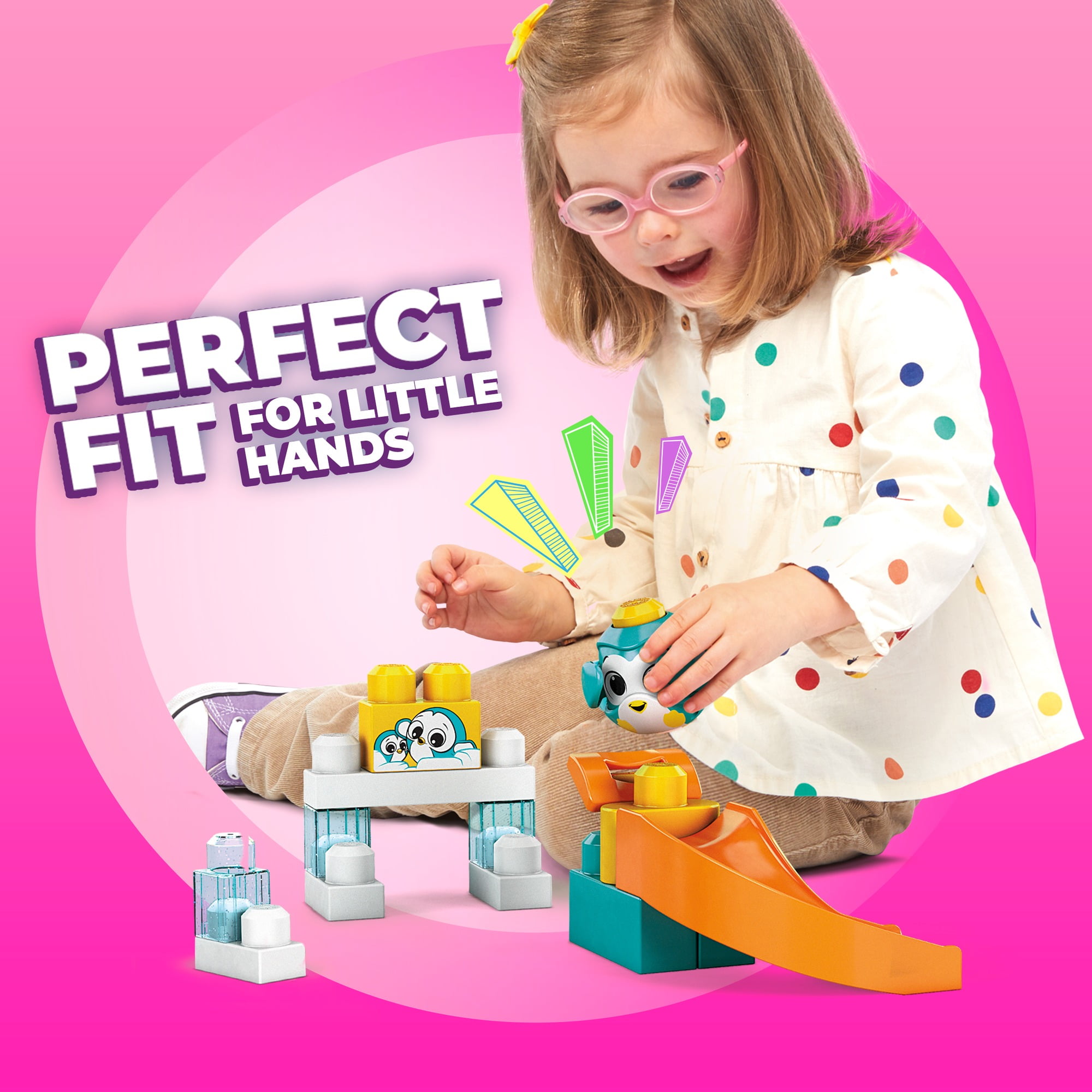 Mega Bloks Peek A Blocks Toddler Building Toy with Slide and