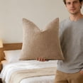thumbnail image 7 of Teddy Fleece Throw Pillow Cover 18x18 Faux Lamb Sherpa Cushion Cover Soft Curly Plush Decorative Pillowcase For Couch Sofa Bed Living Room Decor, 7 of 7