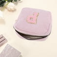 thumbnail image 3 of Unique Bargains 1 Pc Letter P Pattern Makeup Bag for Travel Pink Corduroy, 3 of 6