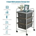 thumbnail image 6 of Giantex 3-Drawer Rolling Storage Cart, Metal Frame Scrapbook Paper Organizer Cart, Mobile File Utility Cart for School, Office, Home, Dorm, Black, 6 of 8