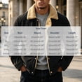 thumbnail image 3 of Ceisia Mens Lapel Corduroy Sherpa Lined Button Front Warm Winter Jacket Coat Black XXL Gift, 3 of 7