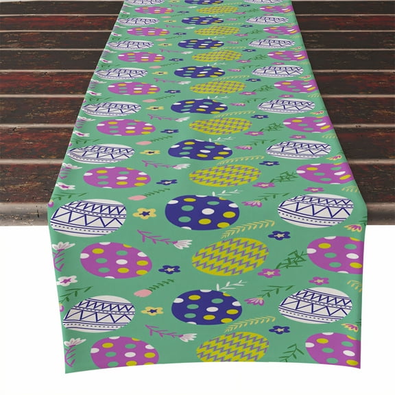 AUQ Easter Table Runner,Anti Skid Layer Table Runners 72 Inches Long,Soft Breathable Farmhouse Table Runner,Style1