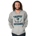 thumbnail image 3 of Trophy Husband Best Partner Hubby Zip Hoodie Sweatshirt Men Brisco Brands S, 3 of 6