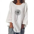 thumbnail image 2 of IROINNID Ladies Long Sleeve T Shirts O-Neck Printing Loose Home Autumn T-shirt Tops,White, 2 of 6