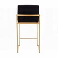 thumbnail image 3 of Modern Gold Steel and Black Velvet 26" High Back Counter Stools - Set of 3, 3 of 5