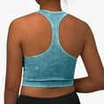 thumbnail image 3 of ASFGIMUJ Womens Seamless Ribbed Longline High Neck Sports Bra - Racerback Padded Slim Fit Crop Tank Top With Built In Pads, 3 of 4