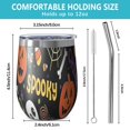 thumbnail image 5 of 12oz Stemless Wine Tumblers Halloween Spooky Words and Icons Vacuum Insulated Stainless Steel Travel Tumbler Cups Mug with Lid and Straw for Champaign,Cocktail,Beer with Cleaning Brush, 5 of 5
