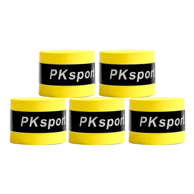 Hioecau 5Pcs Badminton Racket Grip Tape Anti-slip Sweat Absorbing Shock-proof Breathable Elastic Fishing Rod Tennis Racquet Paddle Overgrip Wrap