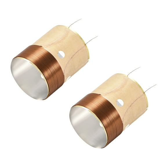Unique Bargains 2pcs 25.5mm 1" Woofer Voice Coil Dual Layers Round Copper Wire Bass Speaker Audio Repair Part