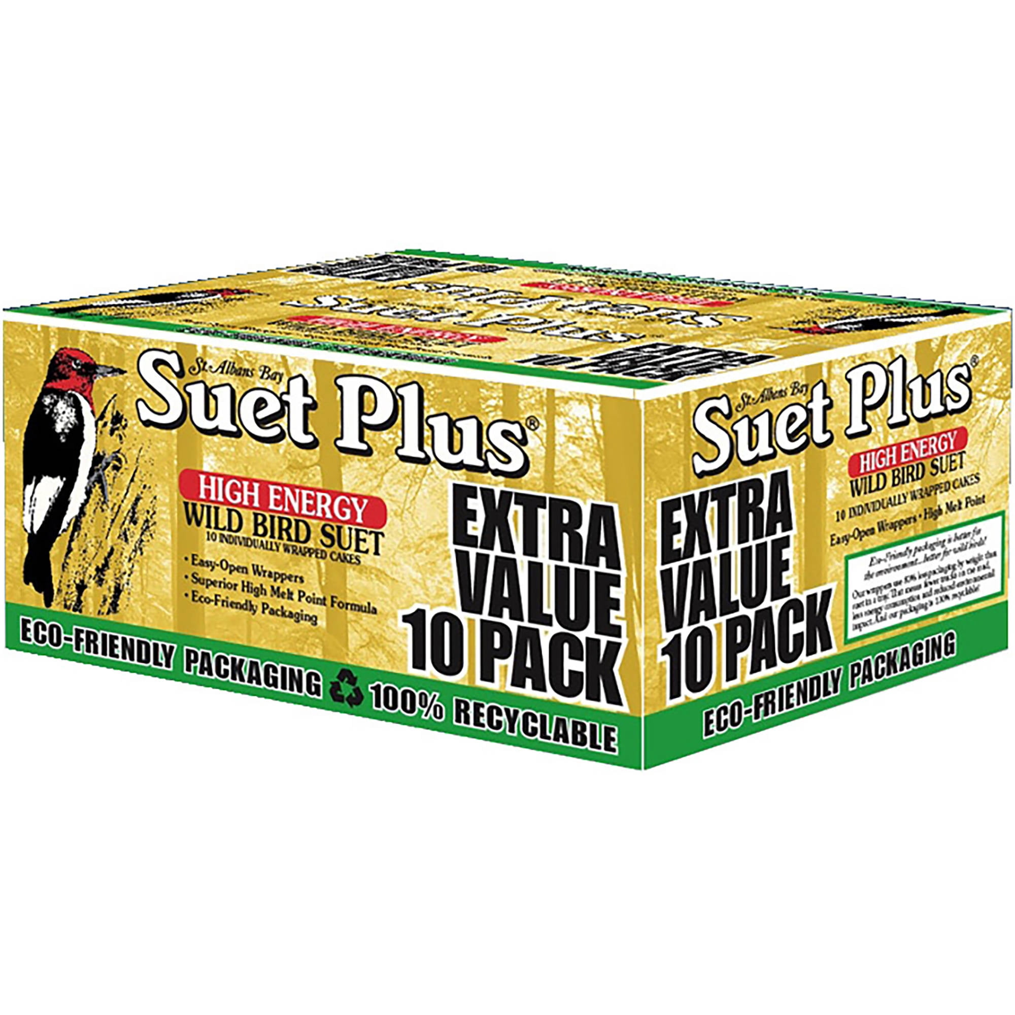 New Suet Plus High Energy 10 Pack  of 11 oz  Suet Cakes for Wild Birds