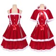 thumbnail image 1 of Disfraz de Papá Noel para mujer, lencería sexy, lindo vestido de terciopelo, capa, traje de mucama, uniforme para niña, 1 of 5