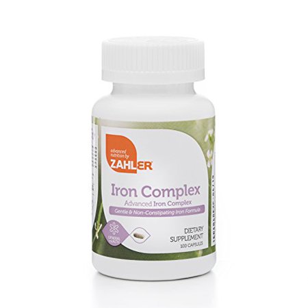 Zahlers Iron Complex, Complete Blood Building Iron Supplement with Ferrochel, Easy on the