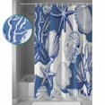 thumbnail image 3 of 54x78 Inch Shower Curtain Decorative Coastal Blue Coral Bathtub Bath Curtains Fabric Waterproof Bathroom Decor Summer Ocean Watercolor Shell Small Stall Shower Curtain Set with 12 Hooks, 3 of 6