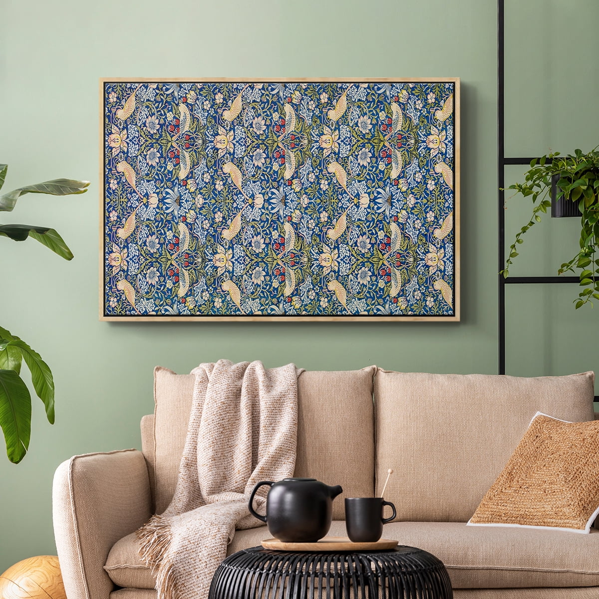 Vintage Abstract Print-XXI Framed in Natural Wood Wood Gallery Wrapped Canvas 27 in. x 41 in.