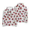thumbnail image 4 of Zufioo Red Ladybugs On Black Dotted Design Fleece Comfortable Hoodie for Mens,Sweatshirt for Men,Pullover Hooded Sweatshirt for Men -4X-Large, 4 of 5