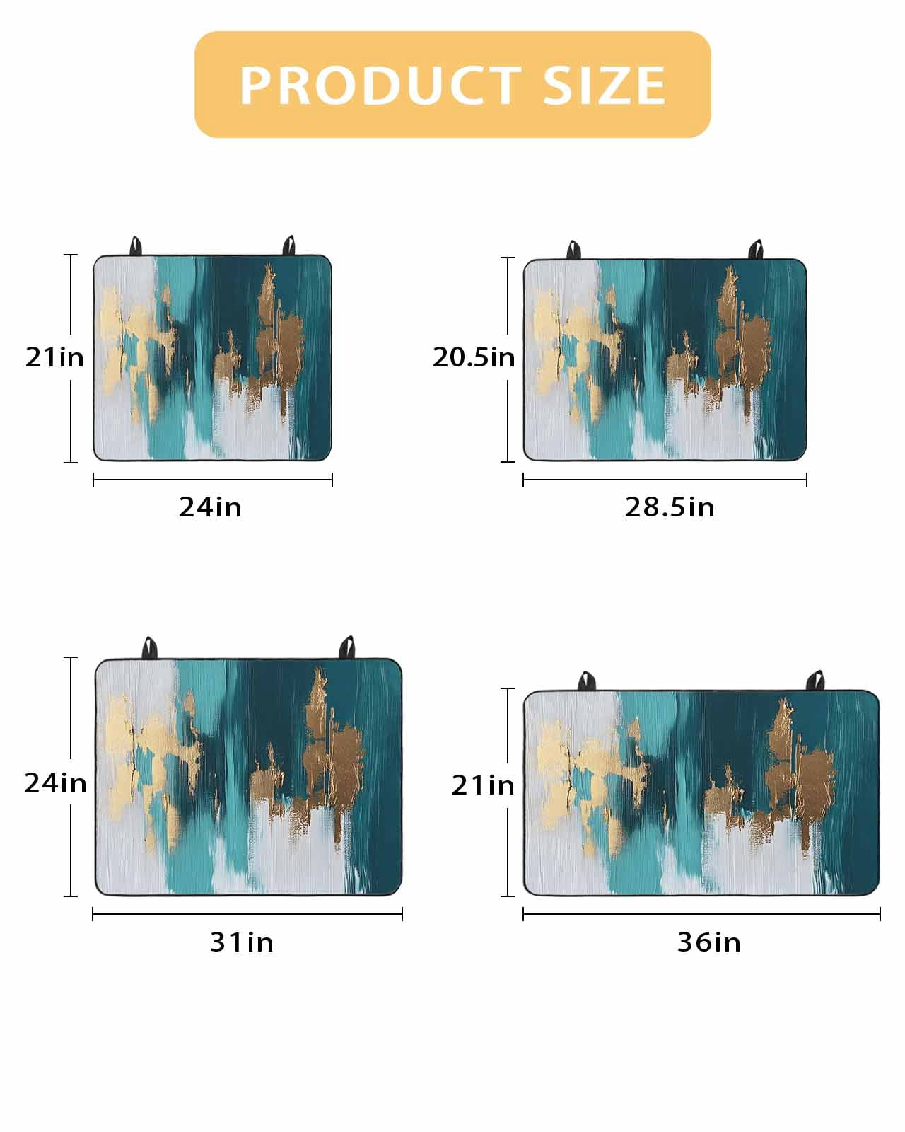 nqOlkjepod Large Induction Cooktop Protector Mat 36"x21", Abstract Teal Green Stove Top Covers for Electric Stove, White Gold Textured Art Decorative Stove Burner Cover Mats, Glass Top Stove Cover