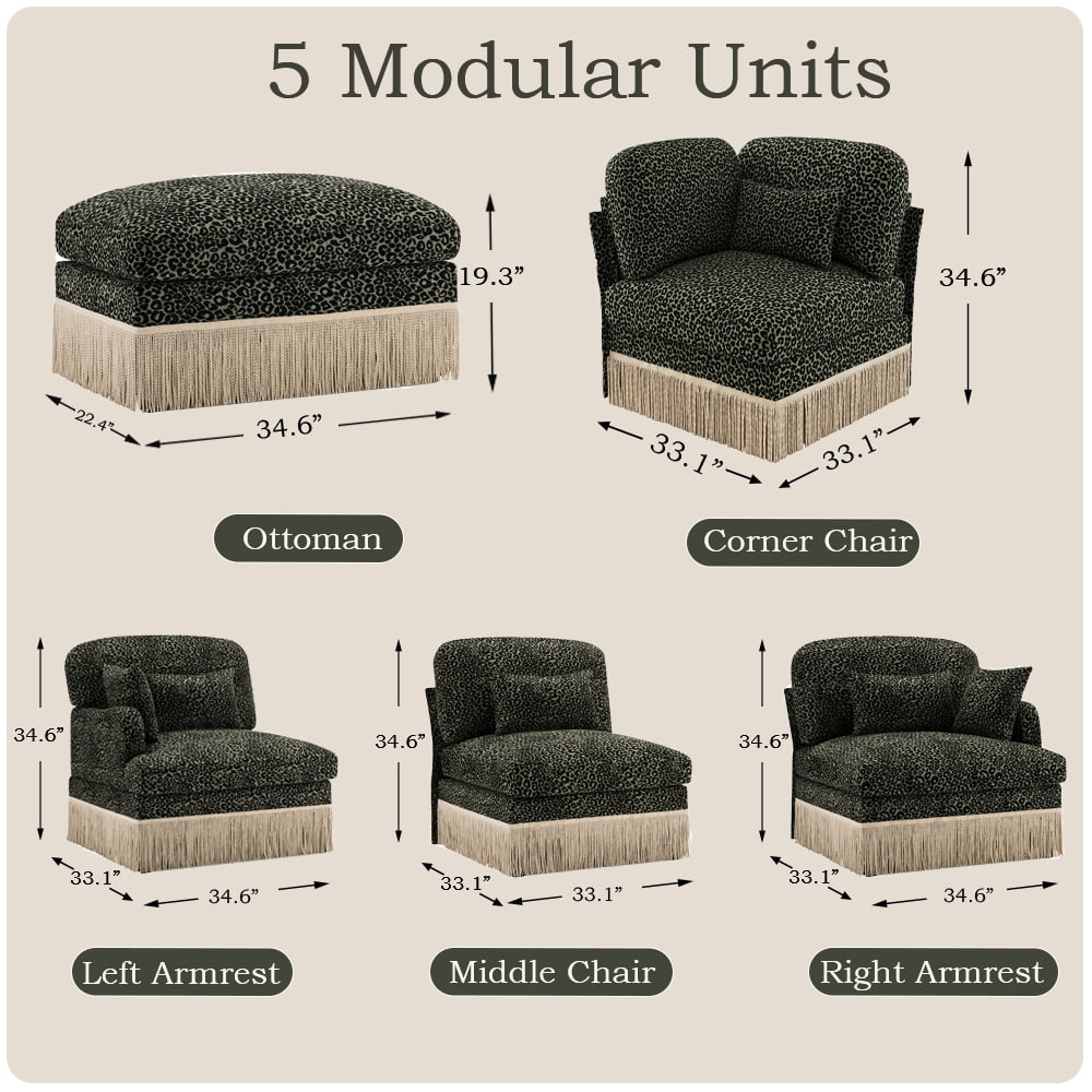 Modular Sectional Sofa Left Arm Chair Module, DIY Replacement Sofa Section, Custom Couch Piece