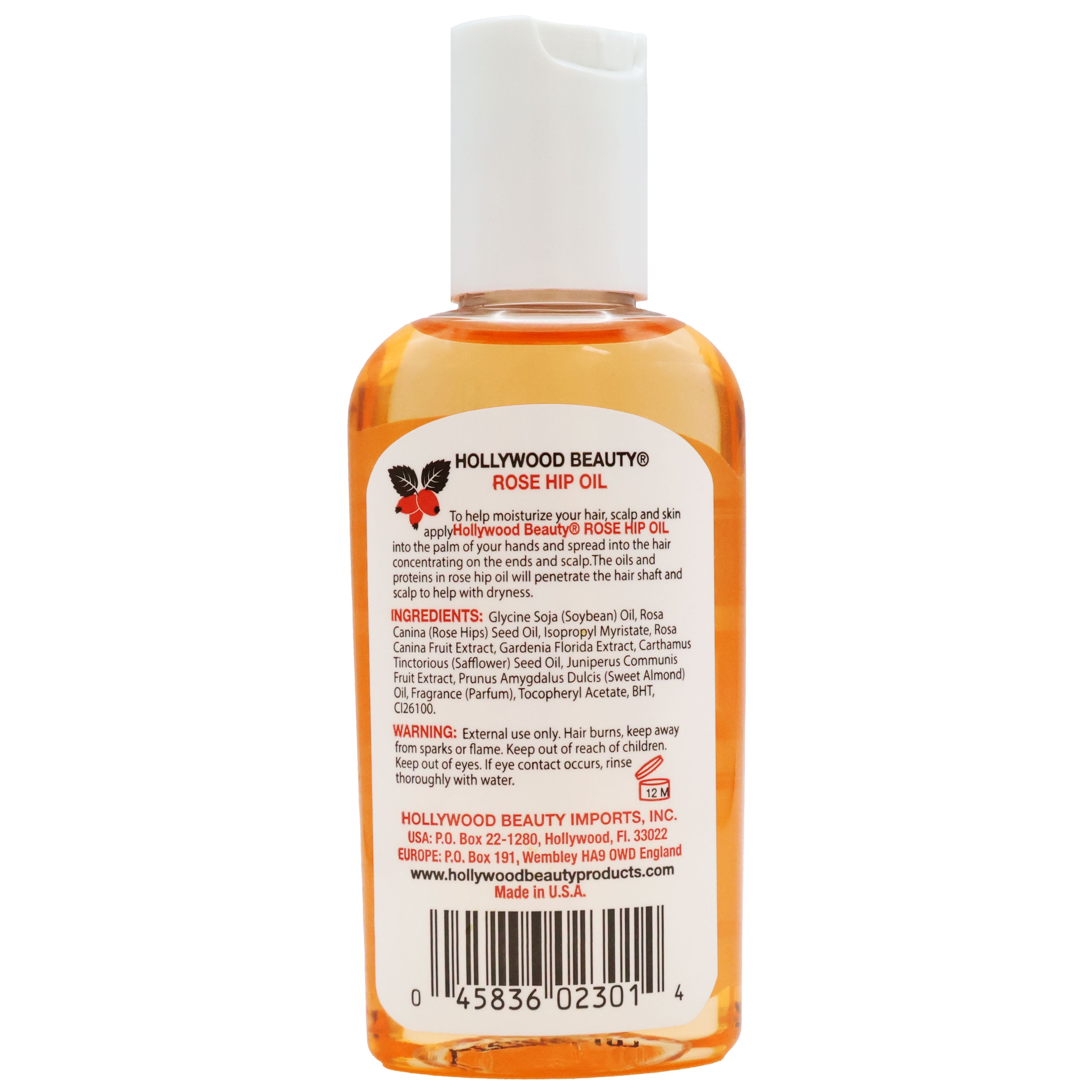 Hollywood Beauty Rose Hip Oil 2 Oz,Pack of 6