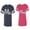 Men Navy / Women Pink, variant on Old Mr Mrs Unisex Couple Matching Cotton Jersey style T-Shirt Contrasting stripes on sleeves (Men Navy / Women Black) (Men S / Women S)
