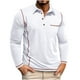 thumbnail image 2 of Blusa y camisa de manga larga con cuello vuelto para hombre, color liso, informal, de moda, para negocios, con botones y solapa, de poliéster., 2 of 9