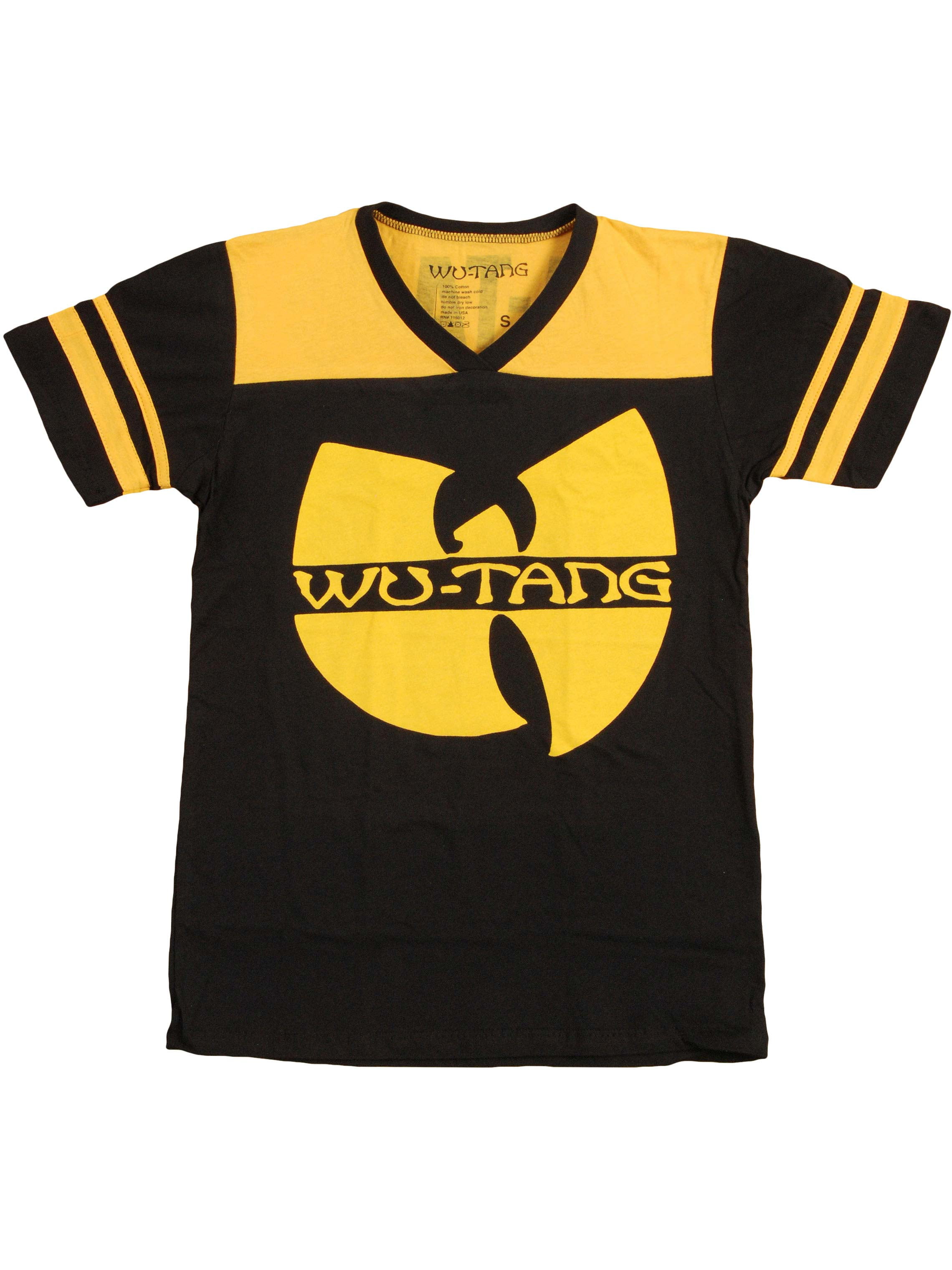 Wu Tang Clan Men's #36 Striped Sleeve Soccer Jersey Black/Yellow ...