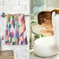 thumbnail image 7 of Yayeee 100% Cotton Hand Towels for Bathroom 16" x 28" Soft Absorbent Kitchen Towel, Black Colorful Circles, 7 of 7