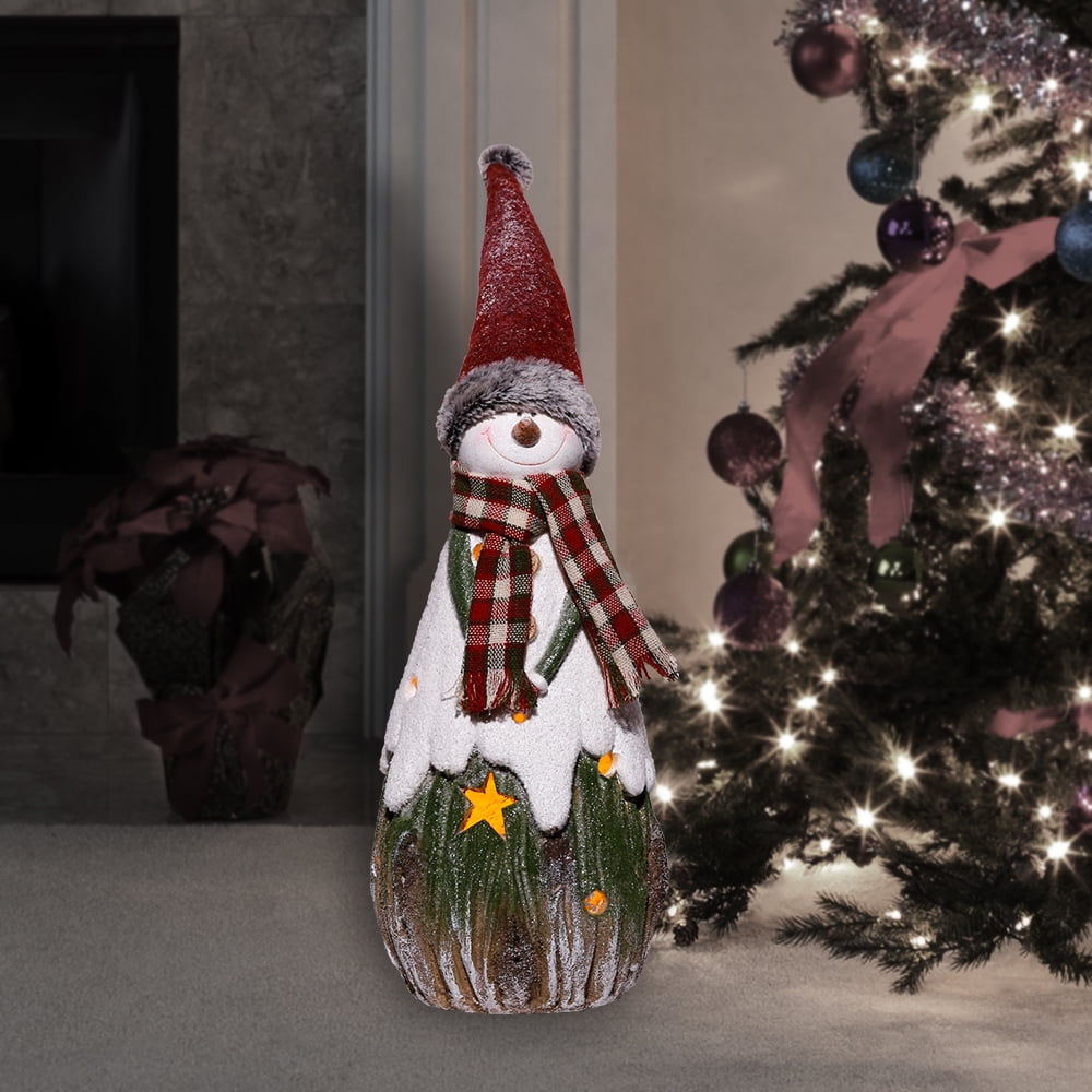 Christmas Tea Light Snowman and Santa Scene Glass Tea Light Holder 