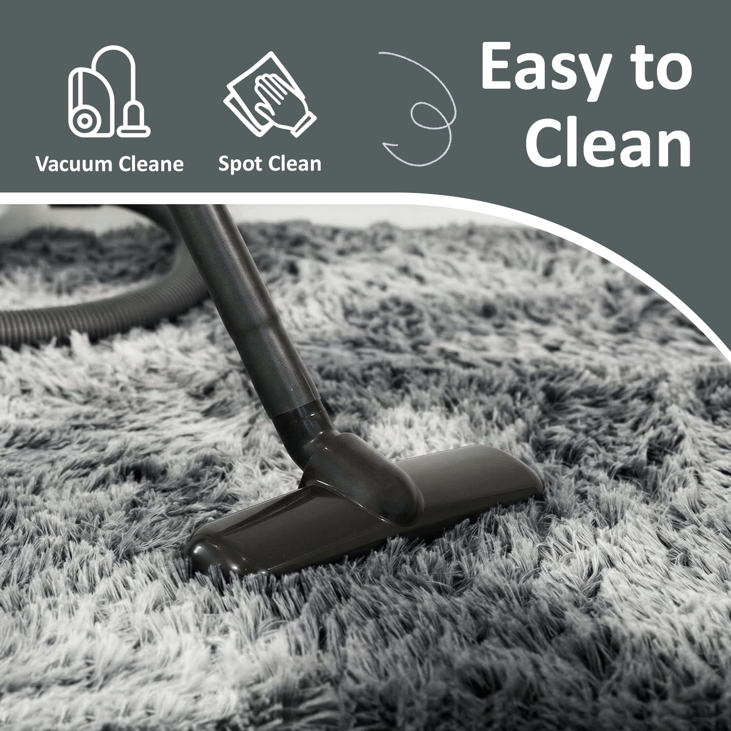 Pentantan 5ft x 8ft Shag Area Rug, Soft Fluffy Rugs for Living Room Bedroom, Modern Tie-dye Home Carpet, Dark Gray