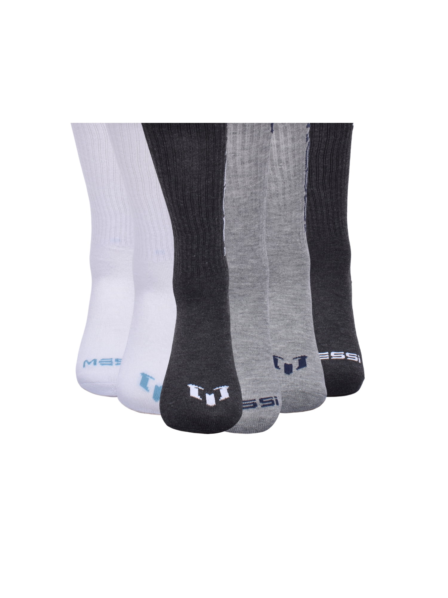 Messi Men's 6-Pack Crew Socks, Sock Size 10-13