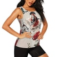 thumbnail image 2 of Gukieu Floral Leopard Butterflies Print Women's Quick-drying Fitness Vest, Round Neck Sleeveless Fitness T-shirt, Suitable for Yoga, Sports-XX-Large, 2 of 7