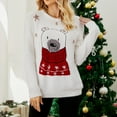 thumbnail image 4 of IROINID Chandail à Col Rond pour Femmes, Imprimés Graphiques, Confortable, Mi-Longueur, Manches Longues, Arbre de Noël, Snowman Épais, 4 of 6
