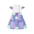 thumbnail image 1 of Robe Fille Boutonnée Épaules Dénudées Coton Décontractée 6 Ans, 1 of 6