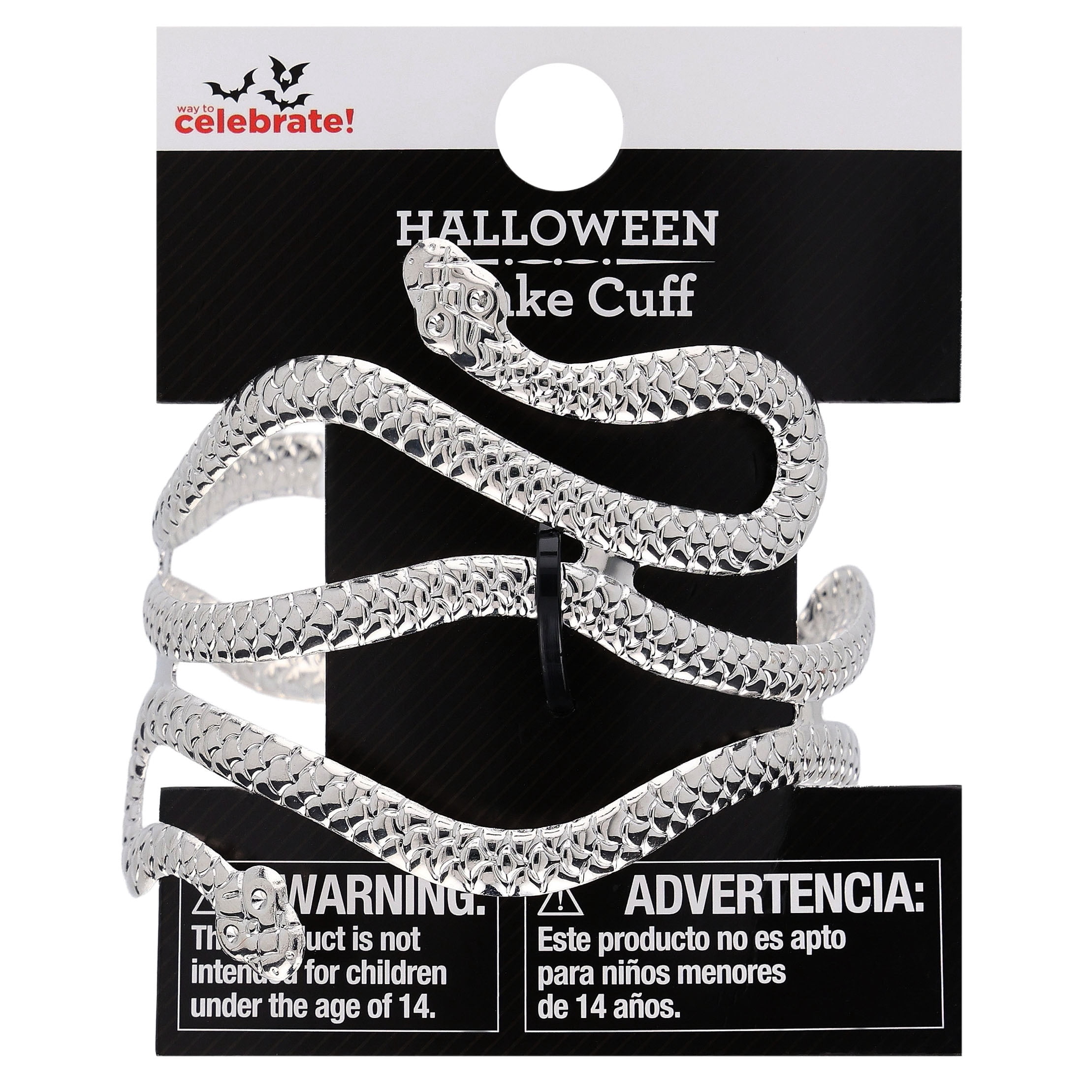 Snake Cuff Costume Accessory for Adults, Silver, Halloween by Way To Celebrate