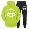thumbnail image 4 of Chándal informal para hombre, divertido traje deportivo con capucha de manga larga con estampado de calavera de DJ y música, sudaderas y pantalones de otoño, conjuntos de dos piezas de moda, 4 of 5