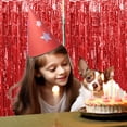 thumbnail image 2 of Ensemble de 1 Pce Rideau en Clinquant en Feuille d'Aluminium Doré 9,8 Pi Décorations des Fêtes Toile de Fond d'Anniversaire Toile de Fond Rideau à Franges pour Fête d'Anniversaire Toile de Fond Photo Serpentins Rouge 9,8 Pi, 2 of 7
