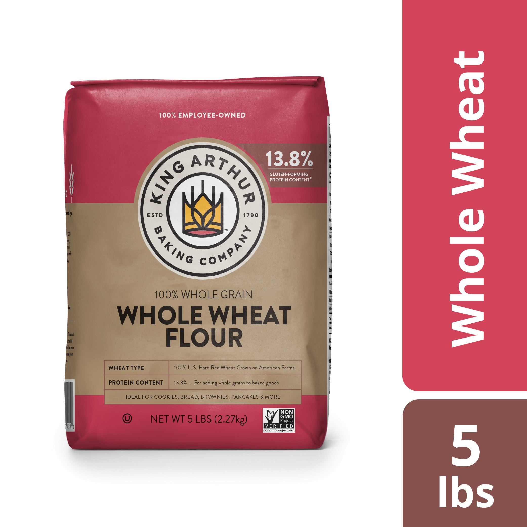King Arthur Flour 100% Premium Whole Wheat Flour, 80 oz - image 2 of 5