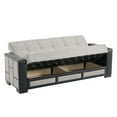 thumbnail image 3 of Ottomanson 87" Convertible Sofa Couch for Living Room, Chenille Modern Sofa Bed with Storage, Silver, 3 of 5