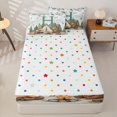 thumbnail image 3 of catabedysis Happy Camping Letter Print Zipper Twin Comforter Sets with Fitted Sheet and 2 Pillowcases,Travel Adventure Camper Zipper Bedding Set For Boy,Polkadot Reversible,4-Piece, 3 of 7