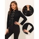 thumbnail image 2 of Chaqueta Allegra K con cremallera estilo vintage Steampunk negro XL para mujer, 2 of 4