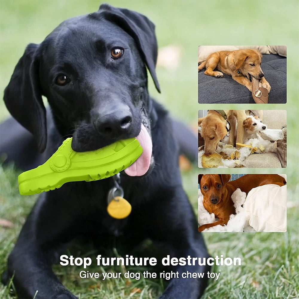Dsseng Dog Chew Toys Indestructible - Squeaky Interactive Dog Toys for Teeth Cleaning, Rubber Dog Chew Toy with Beef