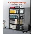thumbnail image 3 of Adjustable 5-Tier Garage Shelving Unit, 24"D x 48"W x 72"H Heavy-Duty Storage Shelves, Sturdy Metal Rack for Organizing Supplies, 3 of 10