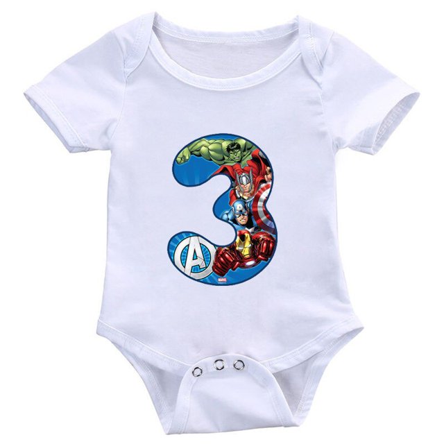 Mameluco de dibujos animados para bebé Marvel Avenger The Hulk Iron Man número 1-9 niño verano pijamas mamelucos mono infantil niñas Tops recién nacido Gao Jinjia LED