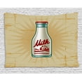 thumbnail image 1 of Farmhouse Tapestry, Retro Style Milk Bottle Illustration on Weathered Grungy Background Dairy Product, Wall Hanging for Bedroom Living Room Dorm Decor, 60W X 40L Inches, Multicolor, by Ambesonne, 1 of 2