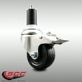 thumbnail image 2 of 3.5 Inch 316SS Soft Rubber Swivel 1-1/4 Inch Expanding Stem Caster Lock Brake, 2 of 2