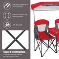thumbnail image 4 of Barara King Camping Chair, Folding Beach Chair, Portable Folding Camping Canopy Chairs with Cup Holder-Red, 4 of 7