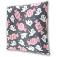 thumbnail image 3 of GZHJMY Halloween Trick Treat Pink Candy Ghost Throw Pillow Covers Day of The Dead Pillowcase Sofa Decor Back Cushion Case 2 Pack Trick Treat Housewarming Gift 18" × 18", 3 of 5